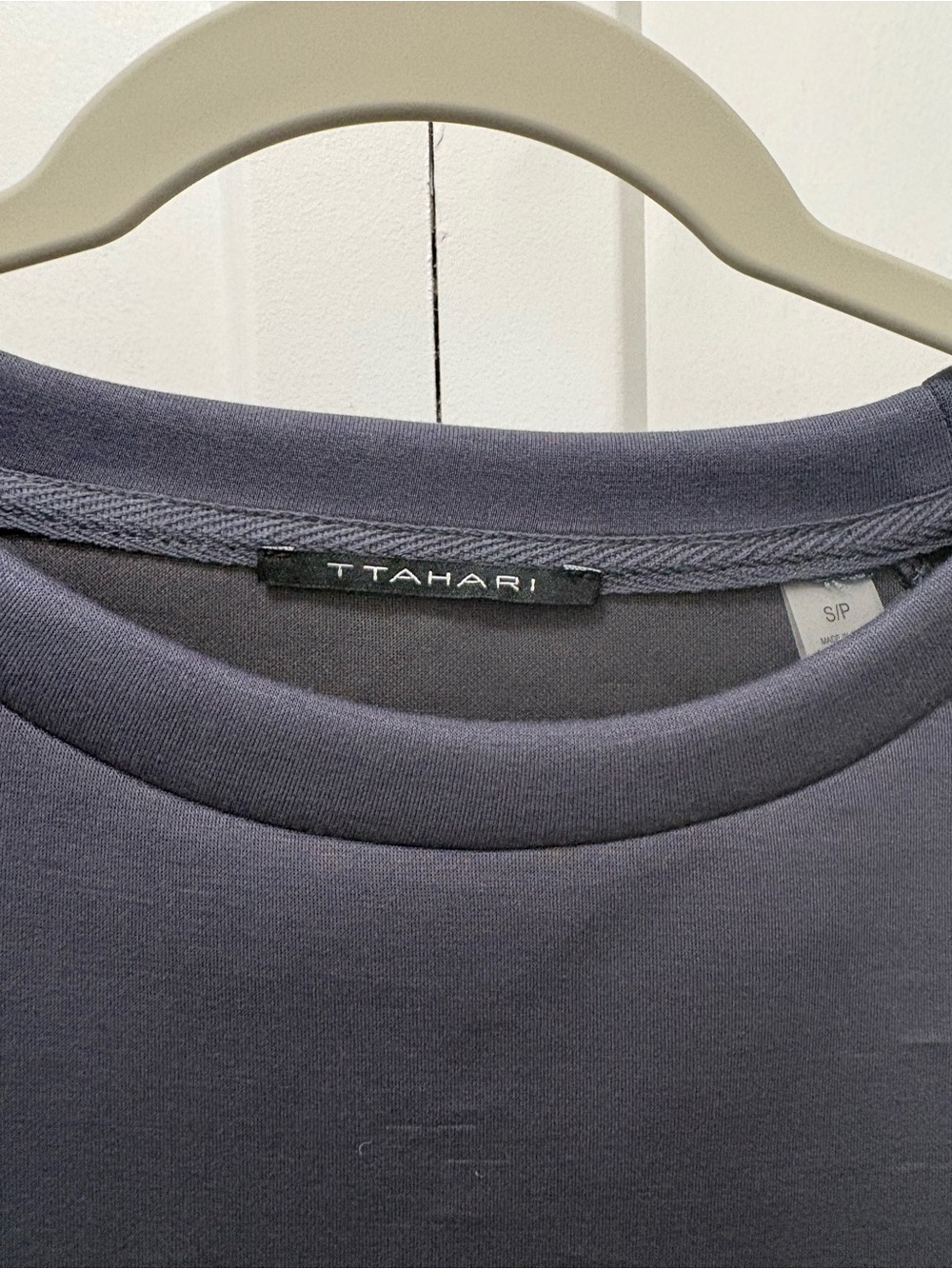 T Tahari Slate Blue Boxy Crewneck Scuba Sweatshirt SP - Picture 3 of 5